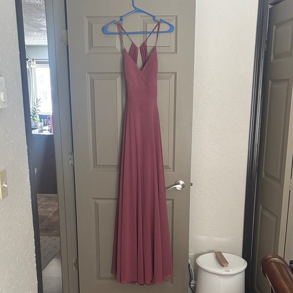 Azazie Mauve Maxi Dress - Picture 3 of 4